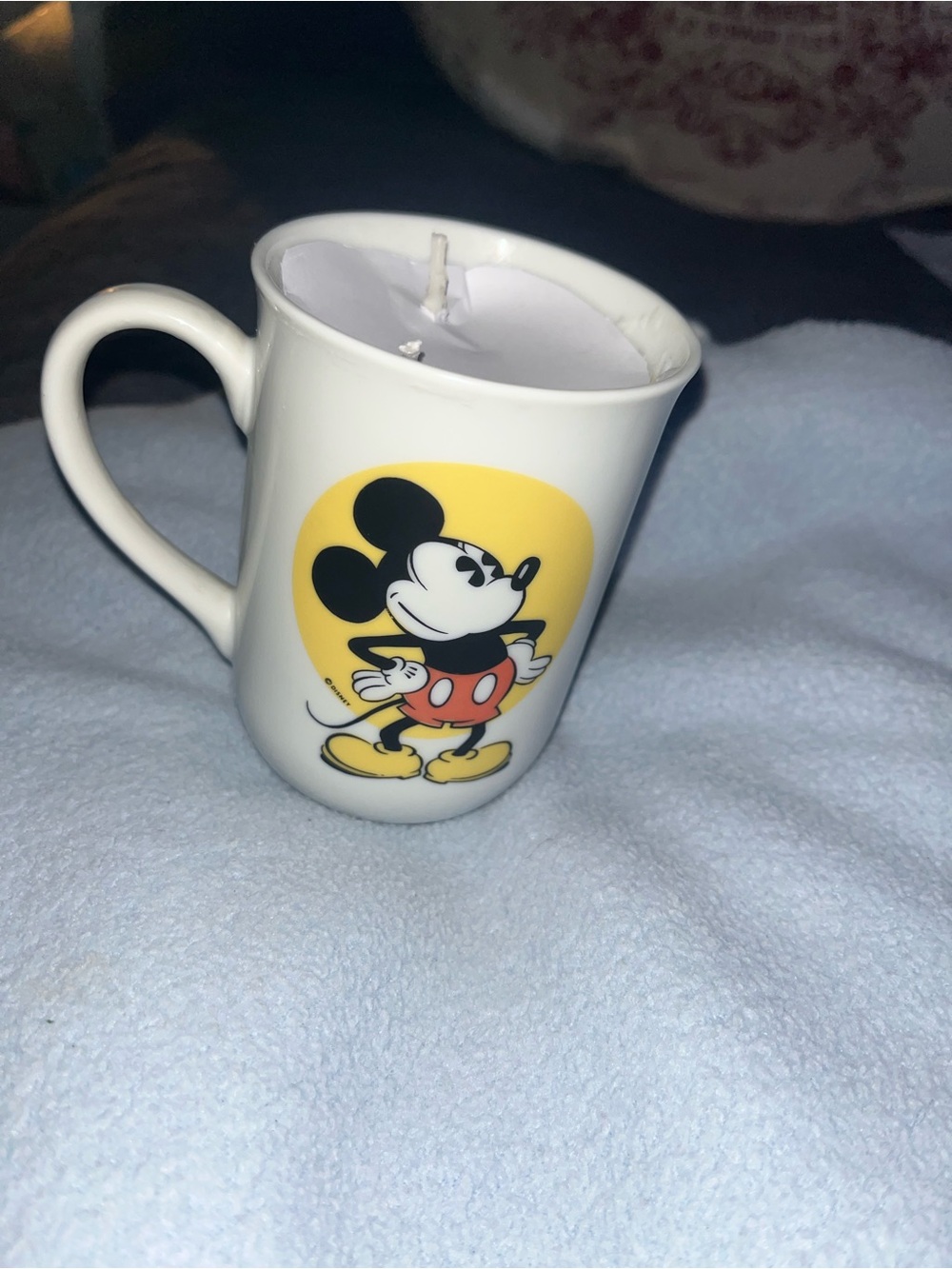 Homemade candle in Disney Mickey Mouse small mug Potpourri mix scent